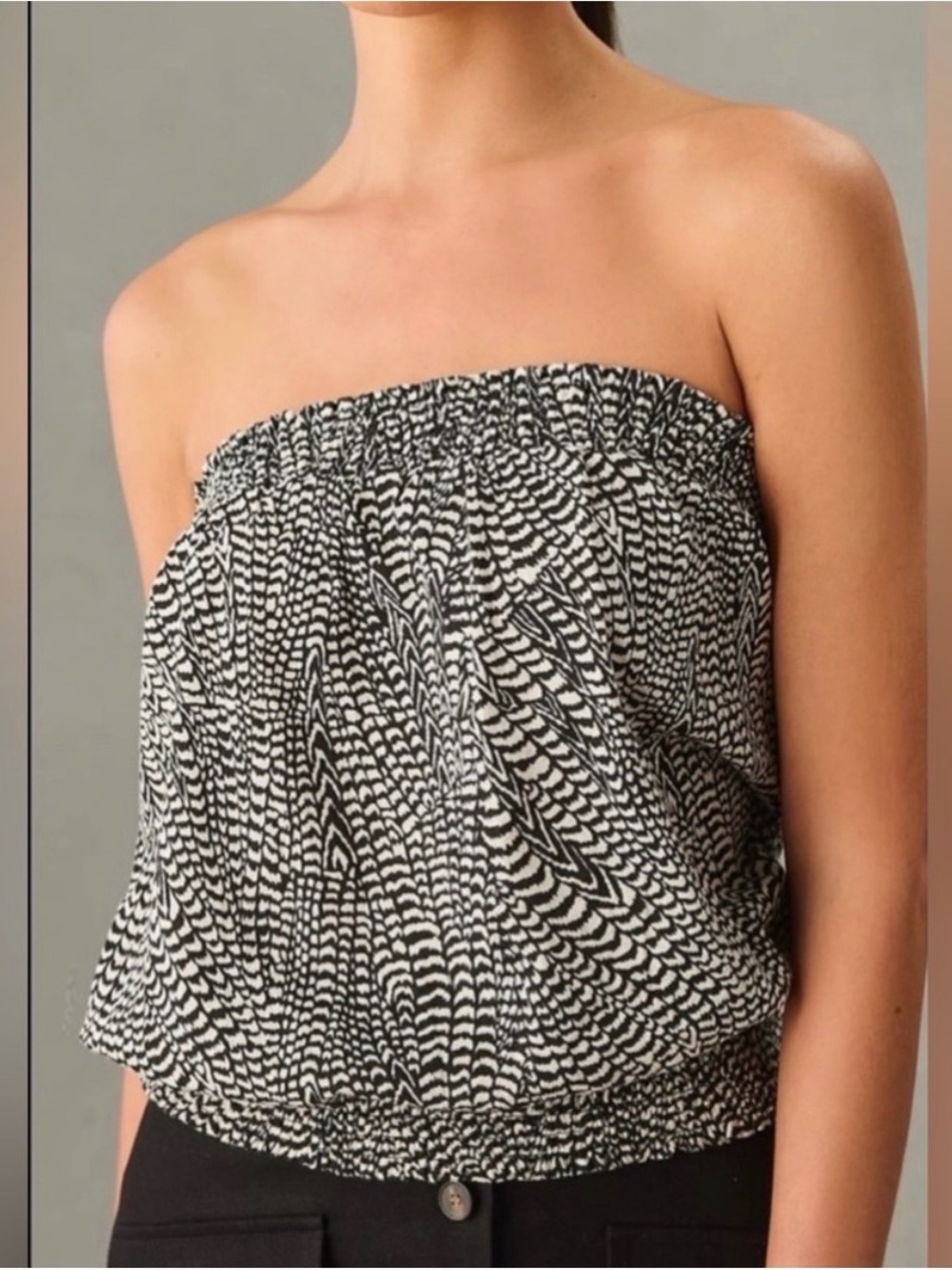 Anthropologie Cotton/Linen Bubble Tube Top